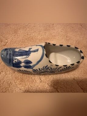 Blue and White Delft-Style Ceramic Clog